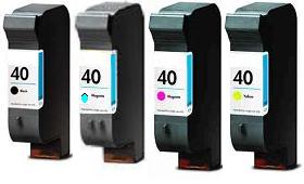 HP No 40 Black Cyan Magenta Yellow Ink Cartridge Set 51640A 51640C 51640M 51640Y Remanufactured SELECT YOUR OWN COLOURS - Free UK Delivery